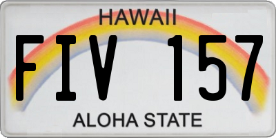 HI license plate FIV157