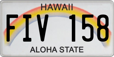 HI license plate FIV158