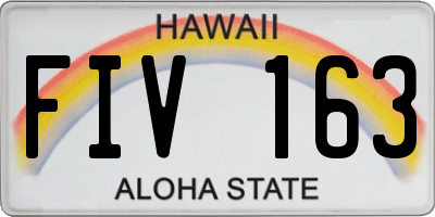 HI license plate FIV163