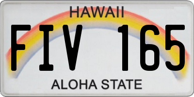 HI license plate FIV165