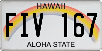 HI license plate FIV167