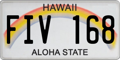 HI license plate FIV168