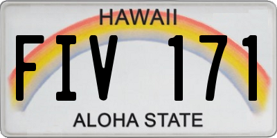 HI license plate FIV171