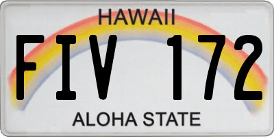 HI license plate FIV172