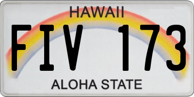 HI license plate FIV173