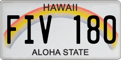 HI license plate FIV180