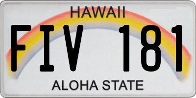 HI license plate FIV181