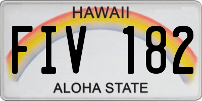 HI license plate FIV182