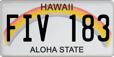 HI license plate FIV183