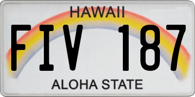 HI license plate FIV187
