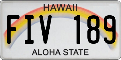HI license plate FIV189