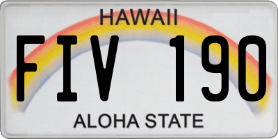 HI license plate FIV190