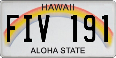 HI license plate FIV191