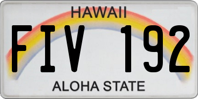 HI license plate FIV192
