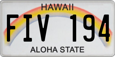 HI license plate FIV194