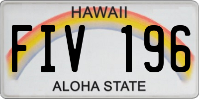 HI license plate FIV196