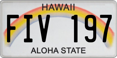 HI license plate FIV197