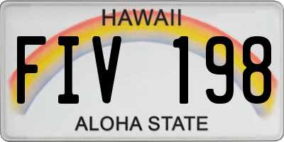 HI license plate FIV198