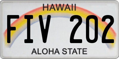 HI license plate FIV202