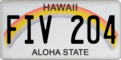 HI license plate FIV204