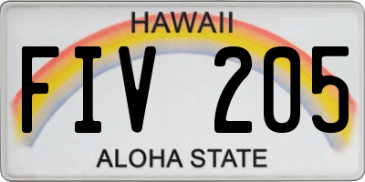 HI license plate FIV205