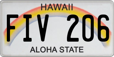 HI license plate FIV206