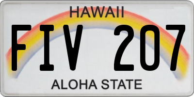 HI license plate FIV207