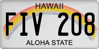 HI license plate FIV208