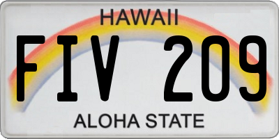 HI license plate FIV209