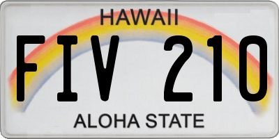 HI license plate FIV210