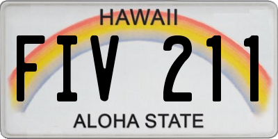 HI license plate FIV211