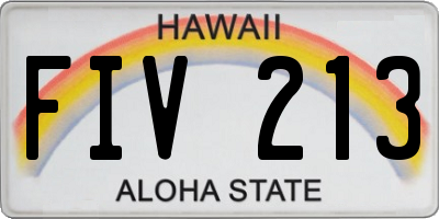 HI license plate FIV213