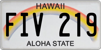 HI license plate FIV219