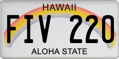 HI license plate FIV220