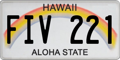 HI license plate FIV221