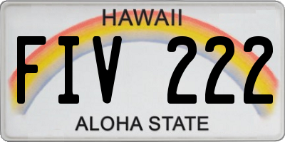 HI license plate FIV222