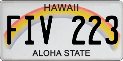 HI license plate FIV223