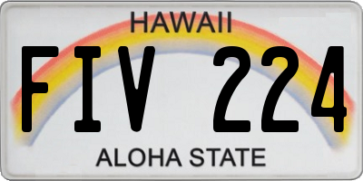 HI license plate FIV224