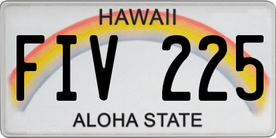 HI license plate FIV225