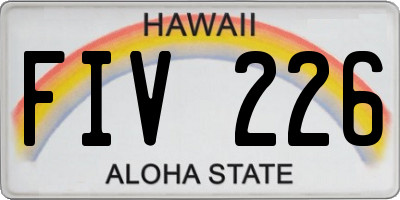 HI license plate FIV226