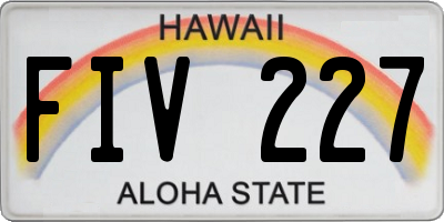HI license plate FIV227