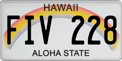 HI license plate FIV228