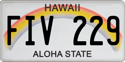 HI license plate FIV229