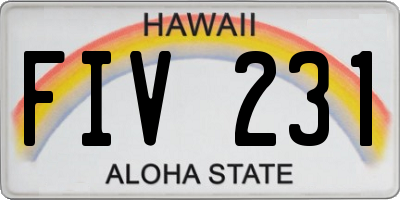 HI license plate FIV231