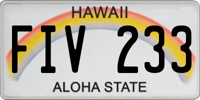 HI license plate FIV233