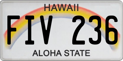 HI license plate FIV236