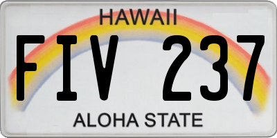HI license plate FIV237