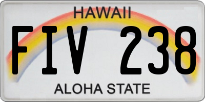 HI license plate FIV238