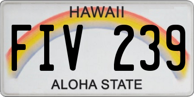 HI license plate FIV239