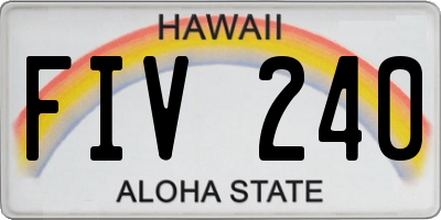 HI license plate FIV240